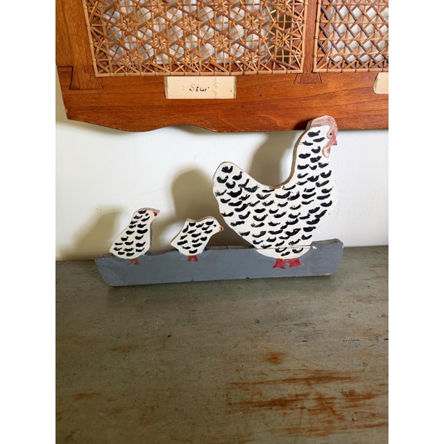 Pennsylvania Primitive Whimsy Hand Painted Chickens Folk Art Plymouth Barred Rocks For Sale In Portland, ME - Image 6 of 7