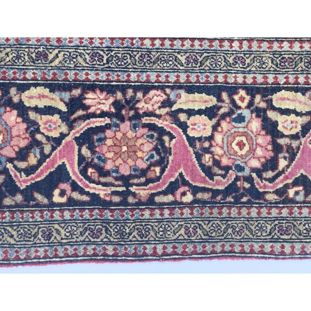 Late 19th Century Antique Persian Tehran Rug 4’8" X 7’2” For Sale - Image 5 of 9