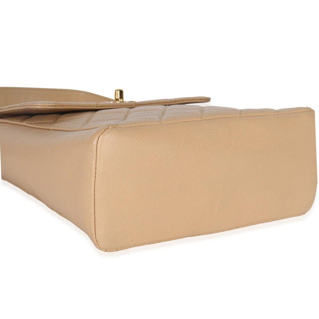 Vintage 24K Beige Quilted Caviar CC Shoulder Handbag For Sale In New York - Image 6 of 9