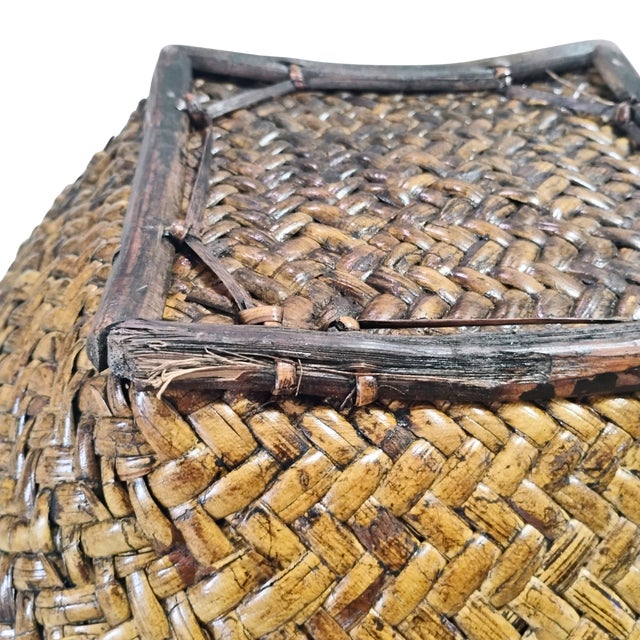 Vintage Mid-Century Philippine Tribal Labba Woven Grain Basket Bowl Centerpiece For Sale - Image 13 of 15