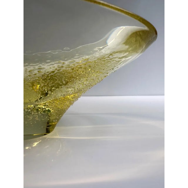 Bohemia Citrine Glass Bowl from Miroslav Klinger, 1960s For Sale - Image 4 of 7