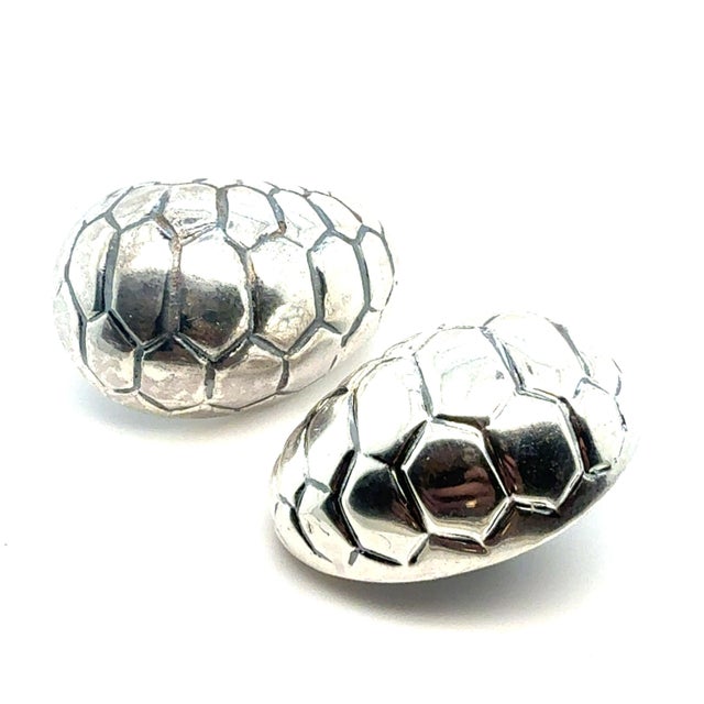 1990s 1990s Pair of Tiffany & Co Estate Alligator Clip on Earrings Sterling Silver For Sale - Image 5 of 9