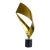 Vintage 1980's Curtis Jere Brass Ribbon Sculpture on a Marble Base For Sale