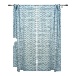 Lehriya Floral Handcrafted Viscose Coloured Linen Curtain for Windows Size-54"x96" For Sale