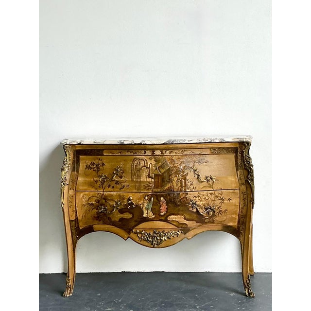 Mid 20th Century Antique Italian Chinoiserie Style Commode For Sale - Image 5 of 18