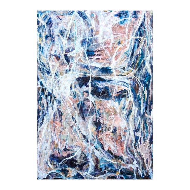 Contemporary Kristi Haines Herman “Force: My Words Coming Back At Me” Contemporary Gestural Blue Abstract Painting, 2023 For Sale - Image 3 of 10