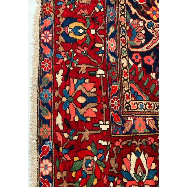 Textile Persian Semi Antique Bakhtiari Hand-Knotted 11' X 14'1'' For Sale - Image 7 of 10