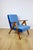 Vintage Blue Velvet VAR B-310 Chair in Dark Wood, 1960s For Sale - Image 9 of 11