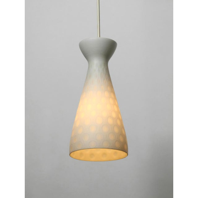 Mid-Century Glass Diabolo Pendant Lamp by Aloys Gangkofner for Peill & Putzler, 1950s For Sale - Image 10 of 11