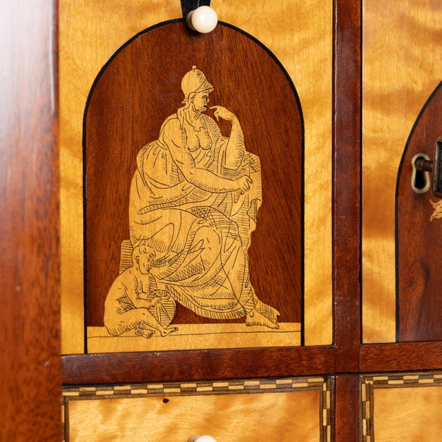 Early 19th Century Danish Mahogany Empire Inlaid Secretary Bureau For Sale - Image 9 of 16