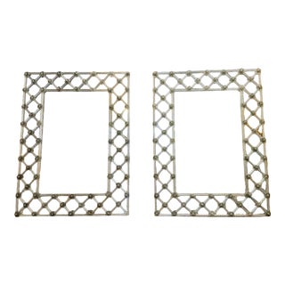 Pair of Italian Murano Lattice Mirrors For Sale