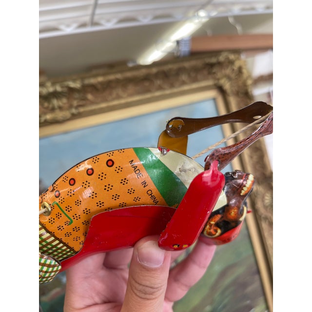 Vintage Mid-Century Tin Acrobat Monkey Toy Ms218 Made in China For Sale - Image 12 of 13