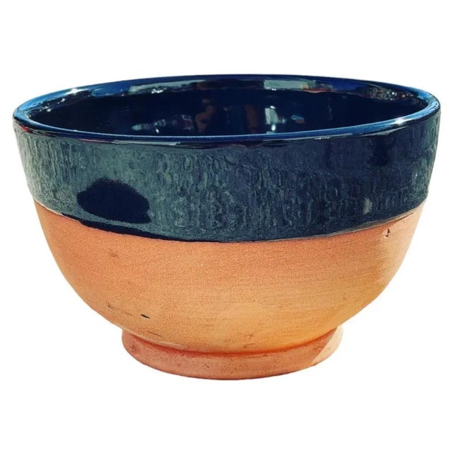 A Set of 6 Dishes Serving Moroccan Black Porcelain Soup For Sale - Image 4 of 7