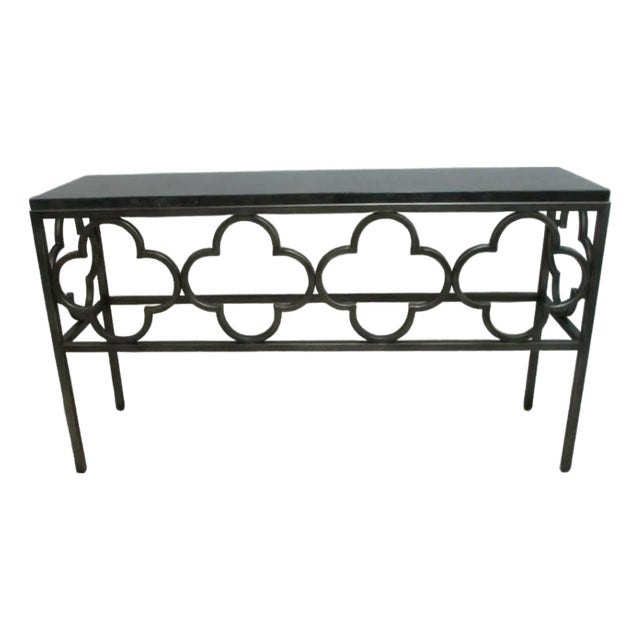 1990s Universal Furniture New Bohemian Wildflower Console Sofa Table For Sale