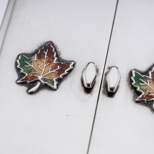 Vintage Canadian Silver and Enamel Playing Cards Box, 1920 For Sale - Image 9 of 18