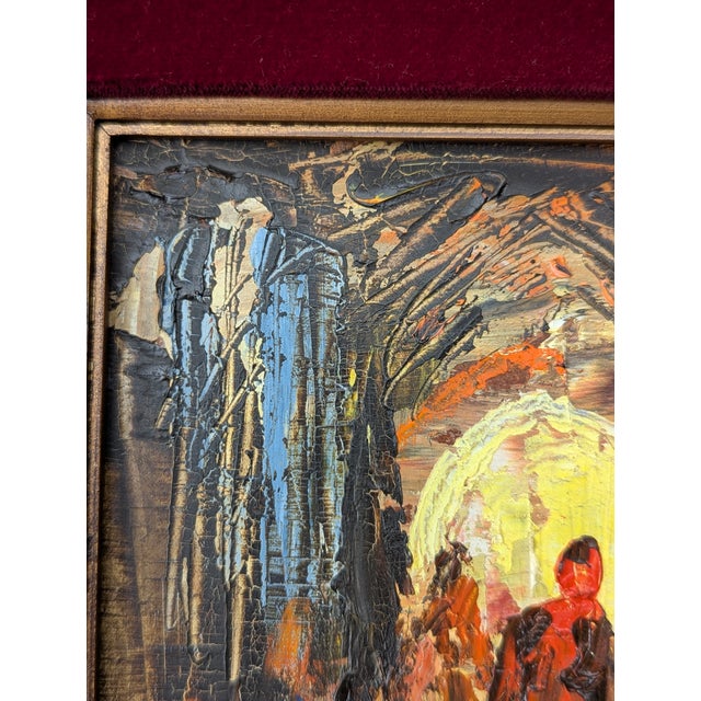 Mid 20th Century Mid-Century California Expressionist Original Oil Painting by Viola M. Allen, "Worship", Framed For Sale - Image 5 of 7