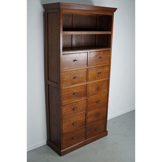 Antique French Oak Filing Cabinet, 1920s For Sale - Image 10 of 18