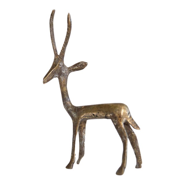 Vintage African Dark Bronze Gazelle For Sale