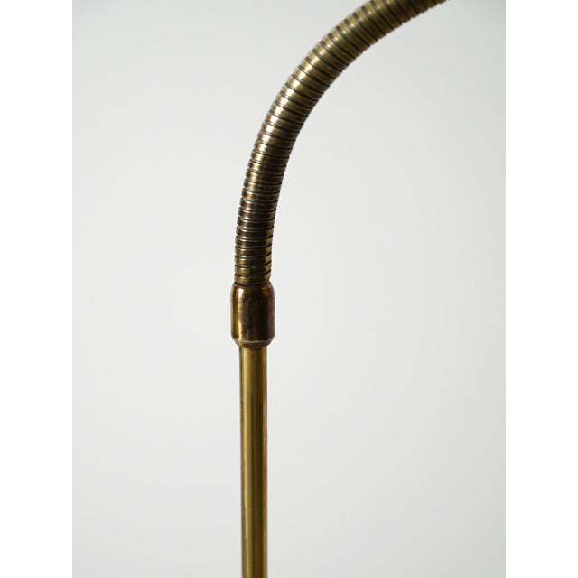 Metal Scandinavian Floor Lamp in Brass, 1960s For Sale - Image 7 of 10