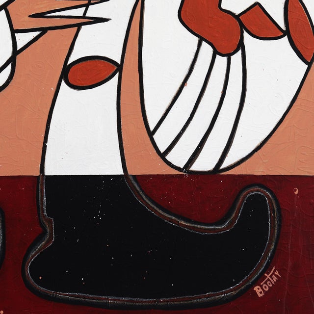 2020s Maroon Toon - Abstract Large Organic Shape Original Artwork on Canvas by Rue Bootay For Sale - Image 5 of 9