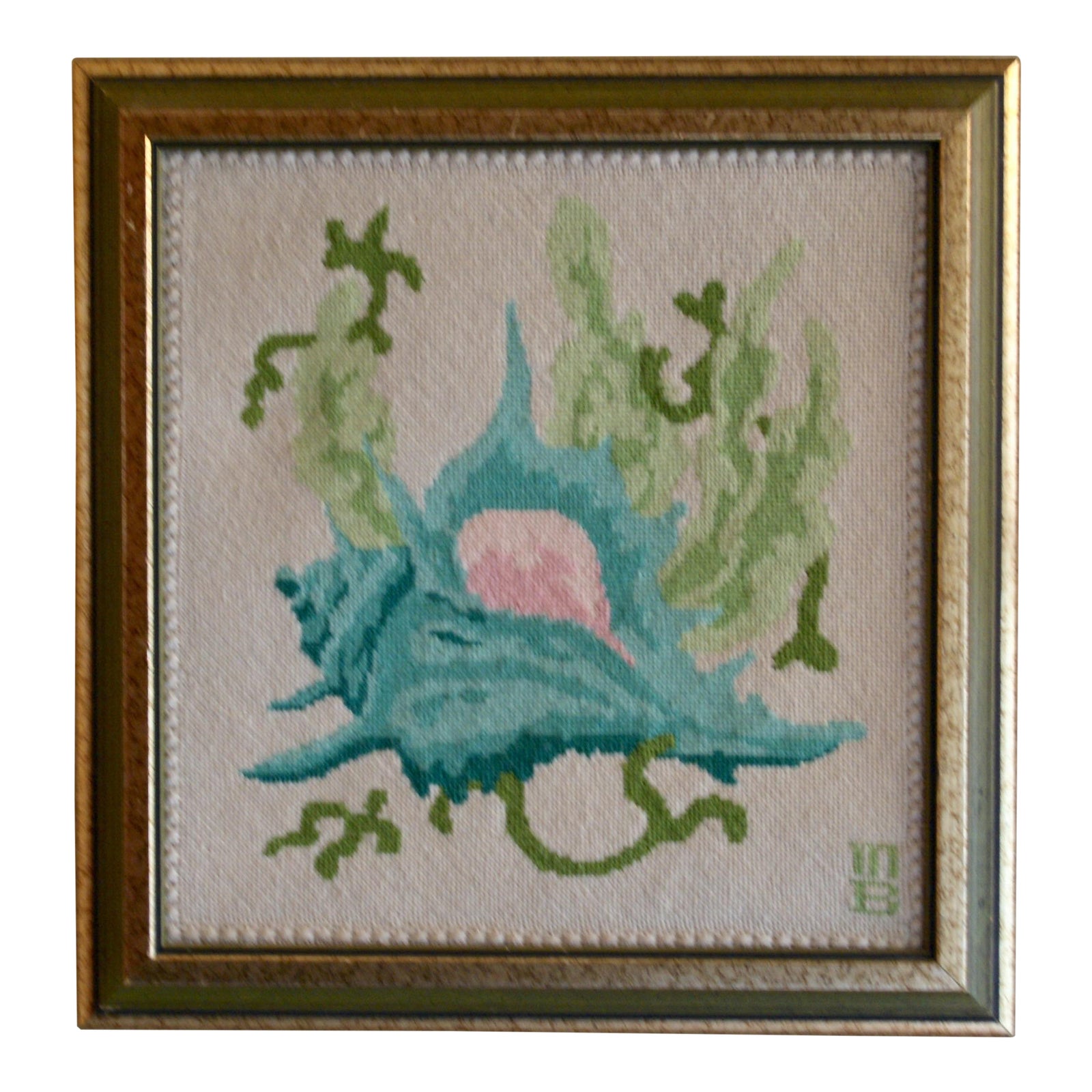 Vintage Coastal Needlepoint Chairish