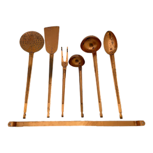 1950s Korean Solid Copper Kitchen Utensils- 7 Pieces