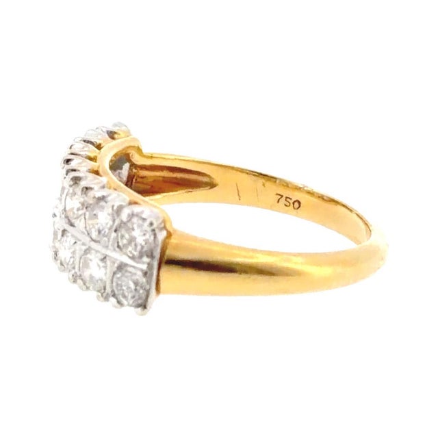 18K Two Tone Double Row Diamond Band Diamonds: 1.40ctw. Color: G-H, Clarity: VS2-SI2 Measurements: Width: 6.67 mm (front)...