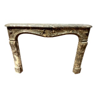 Louis XIV Style Fireplace in Breccia Marble, 1800s For Sale