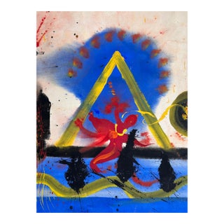 Hendrik Grise Vintage Abstract Expressionist Painting Signed For Sale