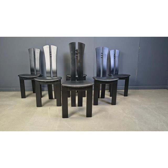 Postmodern Wooden Dining Chairs, 1980s, Set of 6 For Sale - Image 12 of 14