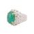 Not Yet Made - Made To Order 18kt Solid White Gold Estate Emerald Diamond Dome Ring for Women Size 7 For Sale - Image 5 of 8