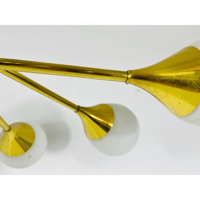 Gold Mid-Century Modern Brass Chandelier from Kaiser Leuchten, 1960s For Sale - Image 8 of 11