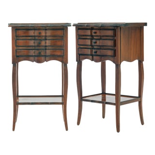 Mid 20th Century Petite Serpentine Nightstands; A Pair For Sale