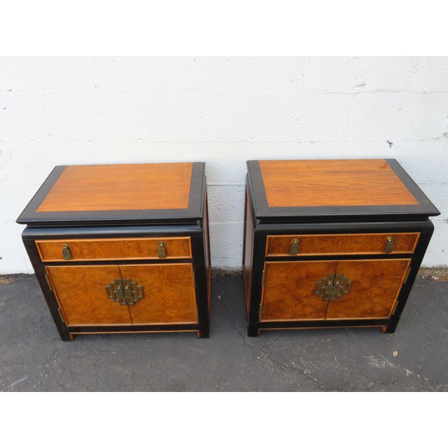 Century Hollywood Regency Chin Hua Nightstands End Bedside Tables a Pair 6618 For Sale - Image 9 of 16