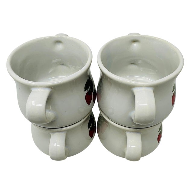1970s Nelson McCoy Strawberry Country Soup Bowls - Set of 4 For Sale - Image 10 of 13