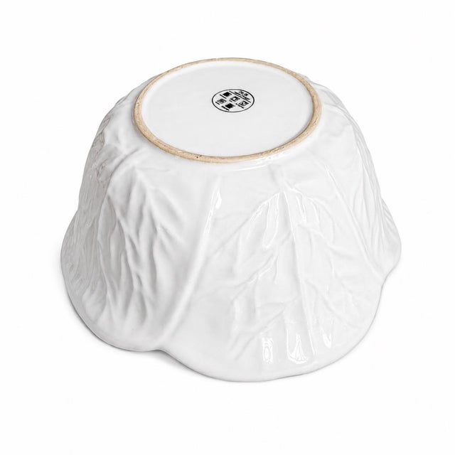2020s Cabbage Leaf White Ceramic Tureen Lidded Bowl For Sale - Image 5 of 5