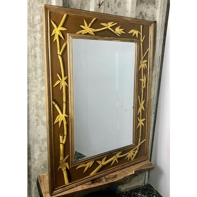 Antique Mirror with Bamboo Frame For Sale - Image 17 of 17
