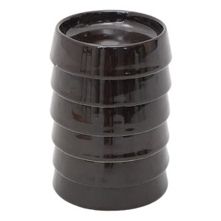 Black Glazed Ceramic Bowls from Gabbianelli, 1970s, Set of 6 For Sale