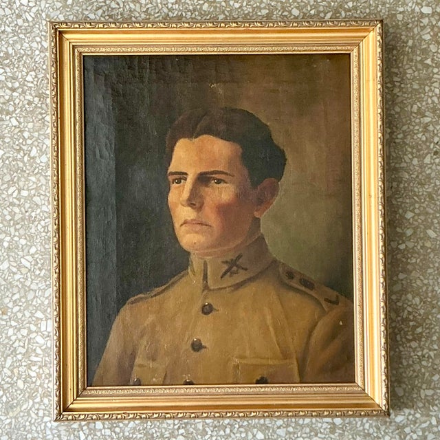 Vintage Boho Original Oil Portrait on Canvas For Sale - Image 4 of 5