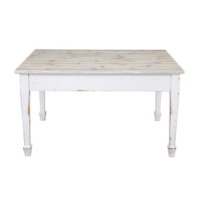 Wood Large 19th Century Swedish Painted Pine Kitchen Table, 1890s For Sale - Image 7 of 10