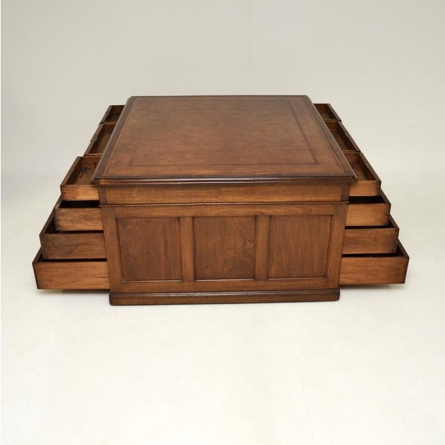 Antique Victorian Leather Top Partners Desk, 1840s For Sale - Image 6 of 11