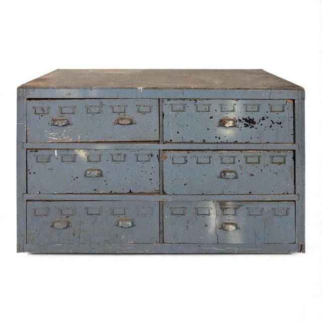 Antique-Style Workshop Cabinet with Six Drawers For Sale - Image 9 of 9