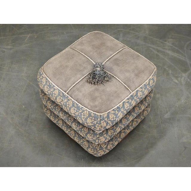 Art Deco Czech Upholstered Walnut Ottoman, 1930s For Sale - Image 10 of 14