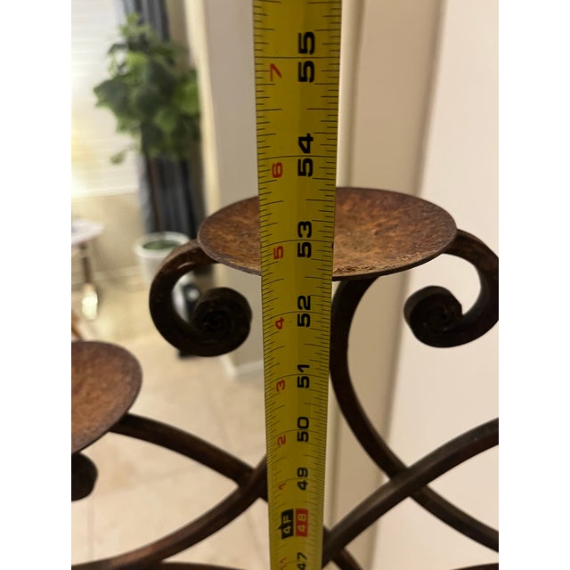 1970s Vintage Forged Iron Touchier 5 Arm Candle Holder For Sale - Image 5 of 12