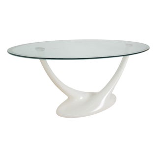 Glass Dining Table with White Base from Cattelan Italia For Sale