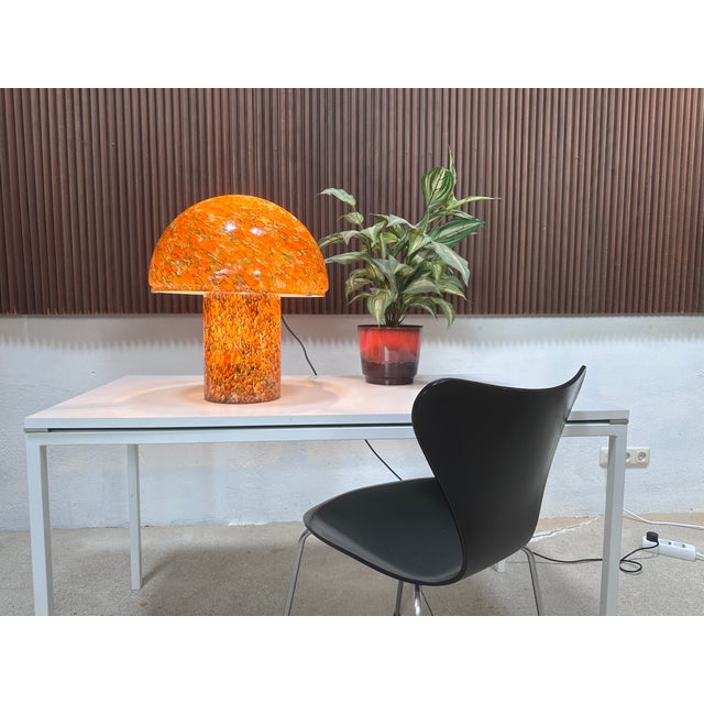Brown Mushroom Table Lamp in Marbled Glass from Peill & Putzler, Germany, 1970s For Sale - Image 8 of 18