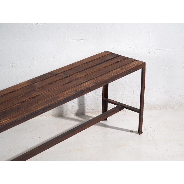 Long Metal Bench, 1920s For Sale - Image 6 of 10