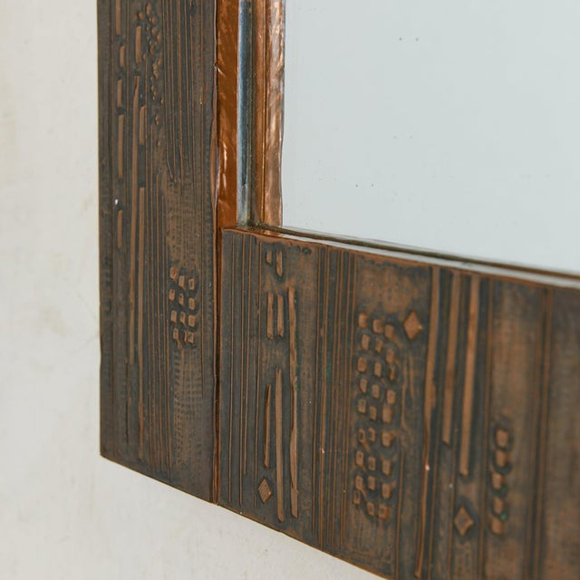 Victor Cerrato Italian Copper Wall Mirror by Victor Cerrato, 1960s For Sale - Image 4 of 8