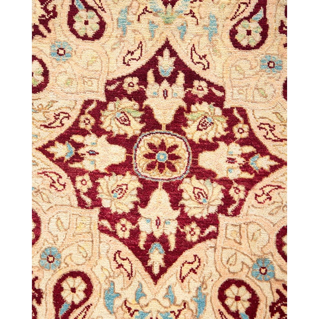 Traditional Mogul, One-of-a-Kind Hand-Knotted Area Rug - Ivory, 8' 1" x 10' 1" For Sale - Image 3 of 8