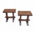 Pair of solid wood stools with crosspiece. Comfortable rectangular seat. Made in Italy.
